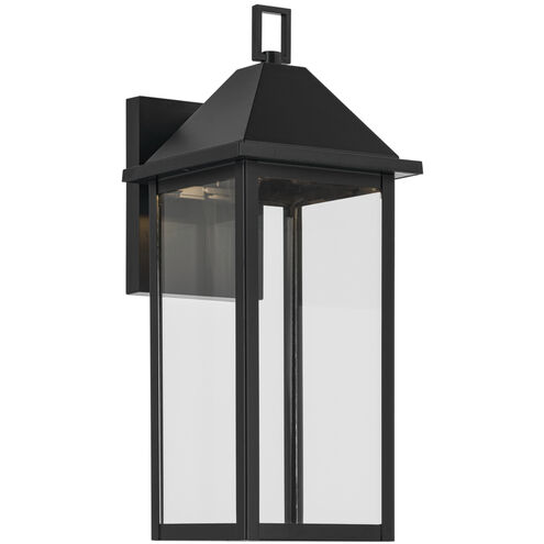 Prin 1 Light 16.75 inch Black Outdoor Wall Light, Medium