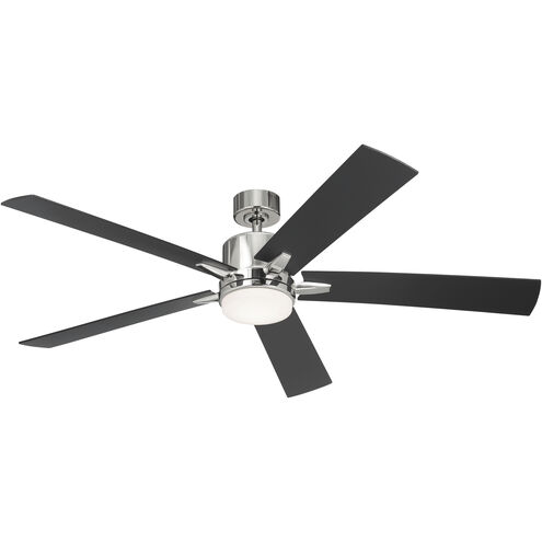 Lucian 60 inch Polished Nickel with Black/Silver Blades Ceiling Fan