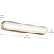 Daines LED 32.75 inch Champagne Bronze Bath Bar Wall Light