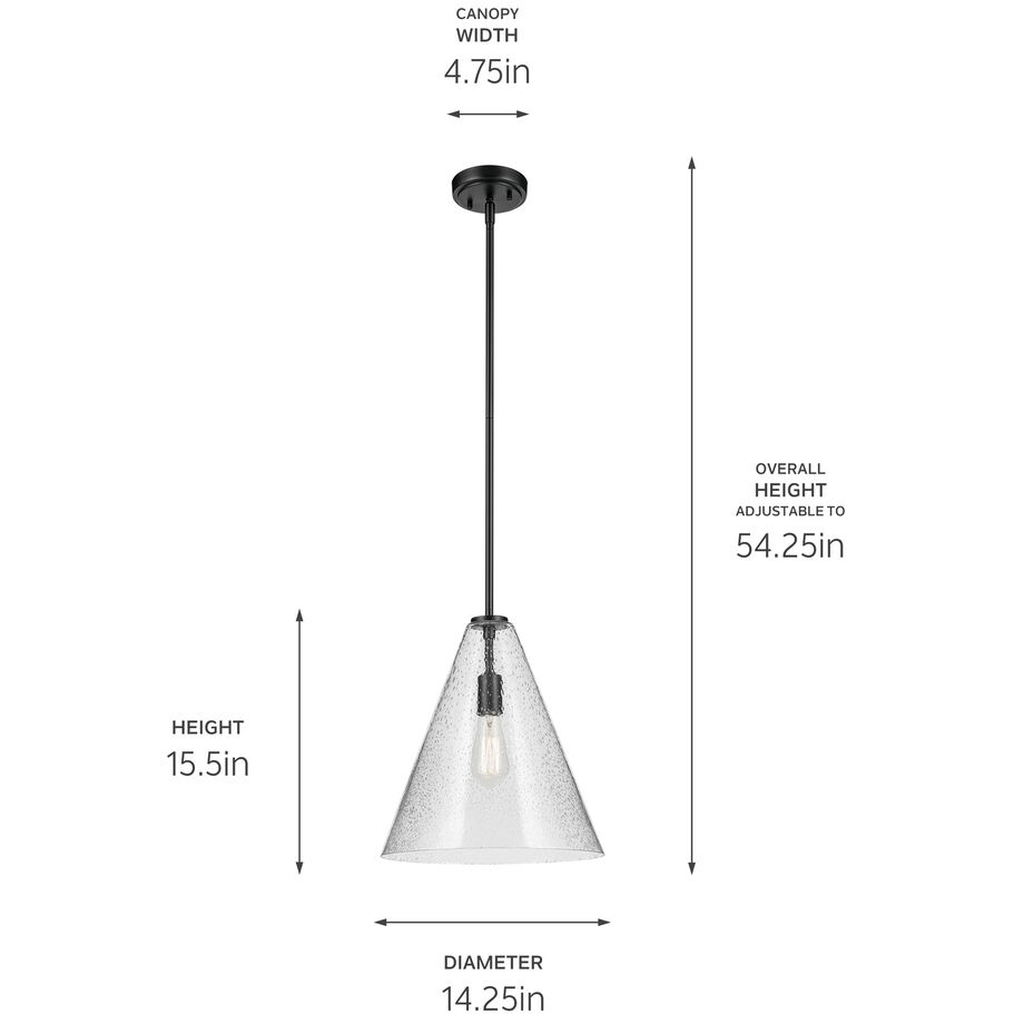 Everly 1 Light Black Pendant Ceiling Light