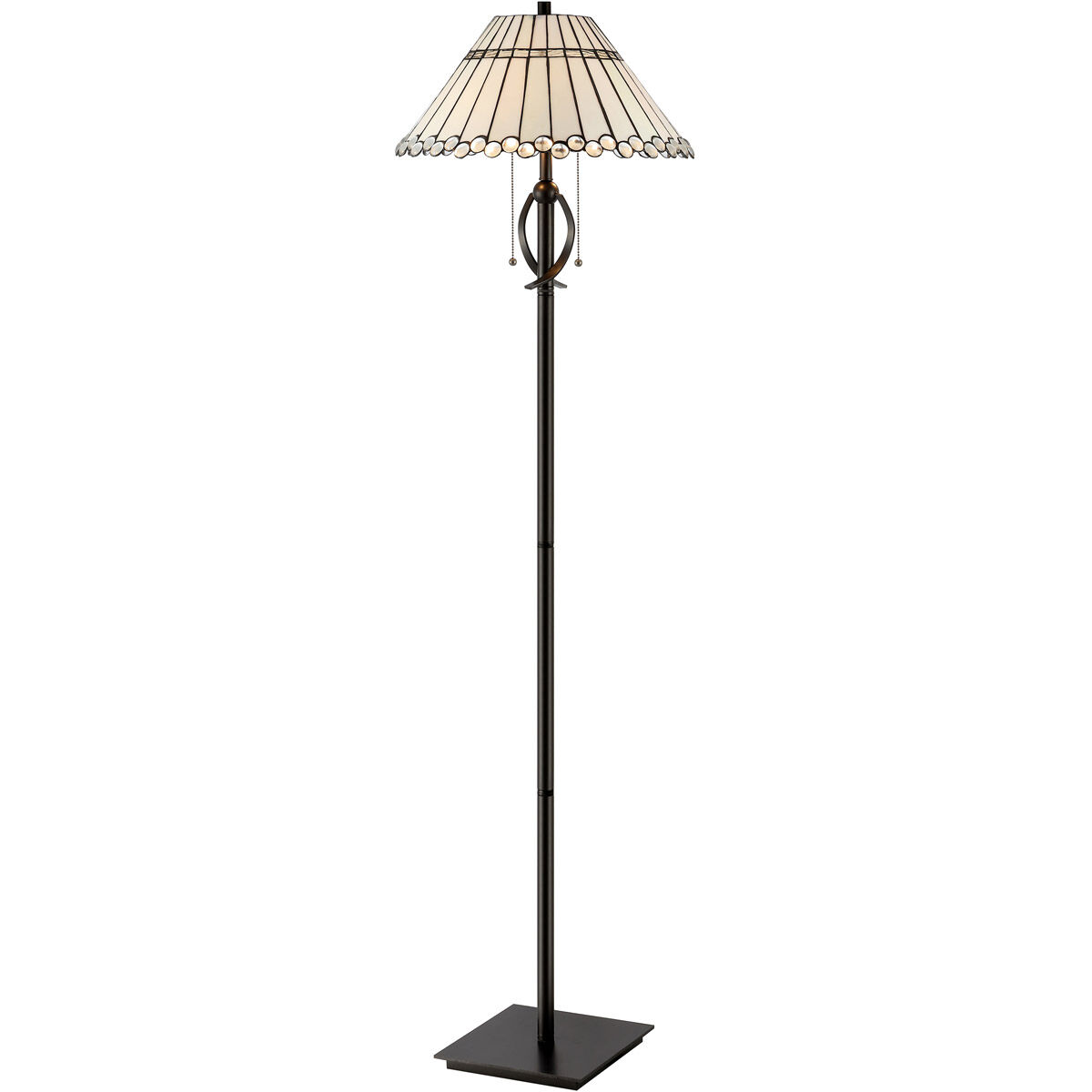 Evelyn 62 inch 60.00 watt Tiffany Bronze Floor Lamp Portable Light