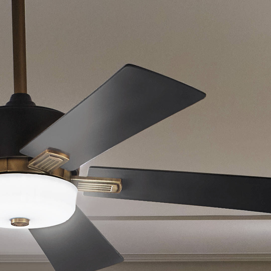 Icon 56 inch Satin Black with Black Blades Ceiling Fan