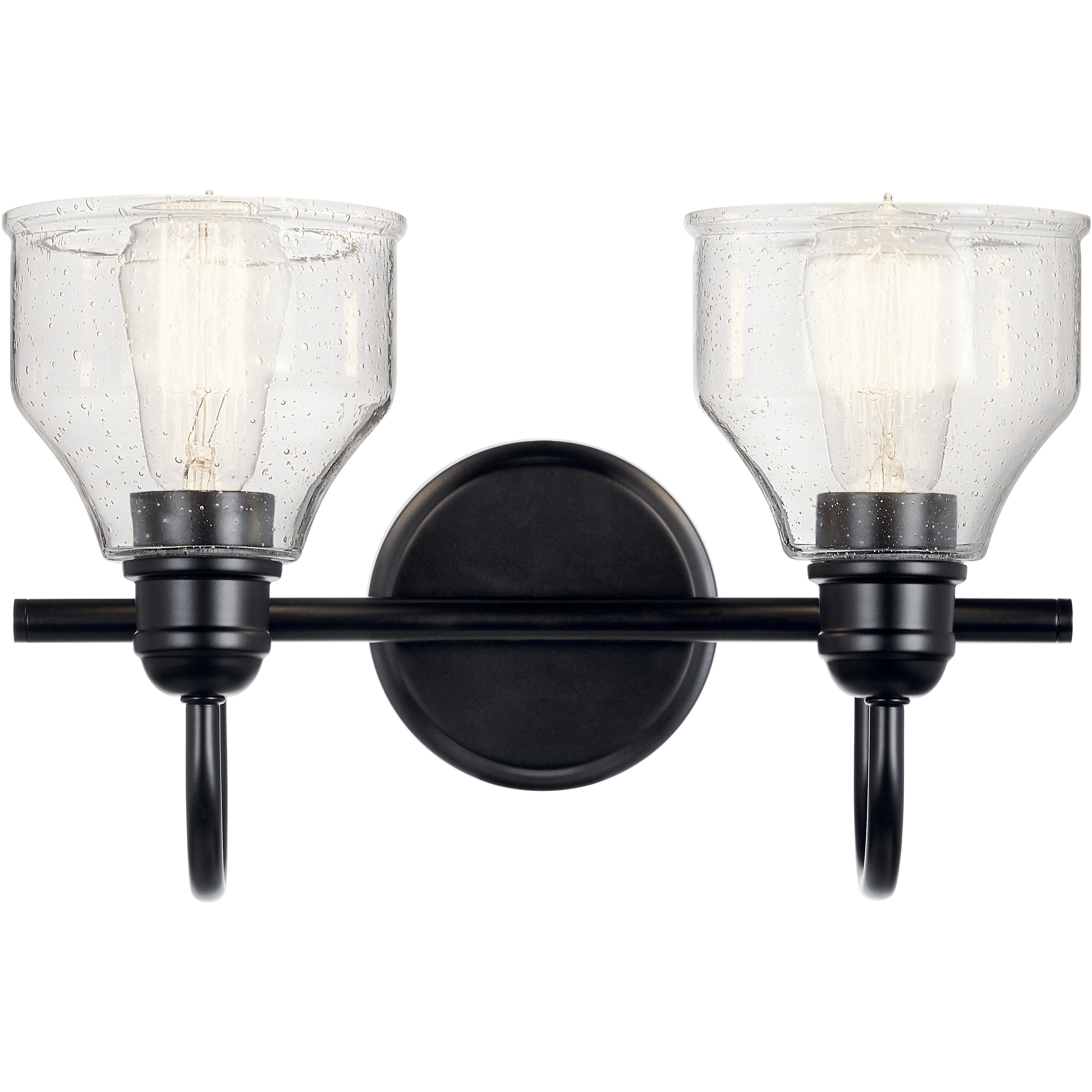 Avery 2 Light 15 inch Black Bath Bracket Wall Light, 2 Arm