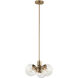 Silvarious 3 Light Champagne Bronze Chandelier/Semi Flush Ceiling Light