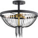 Alexia 3 Light 16 inch Textured Black Semi Flush Light Ceiling Light