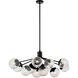 Silvarious 12 Light 26.75 inch Black Chandelier/Semi Flush Ceiling Light