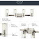 Jemsa 4 Light 32 inch Brushed Nickel Bath Bracket Wall Light, 4 Arm