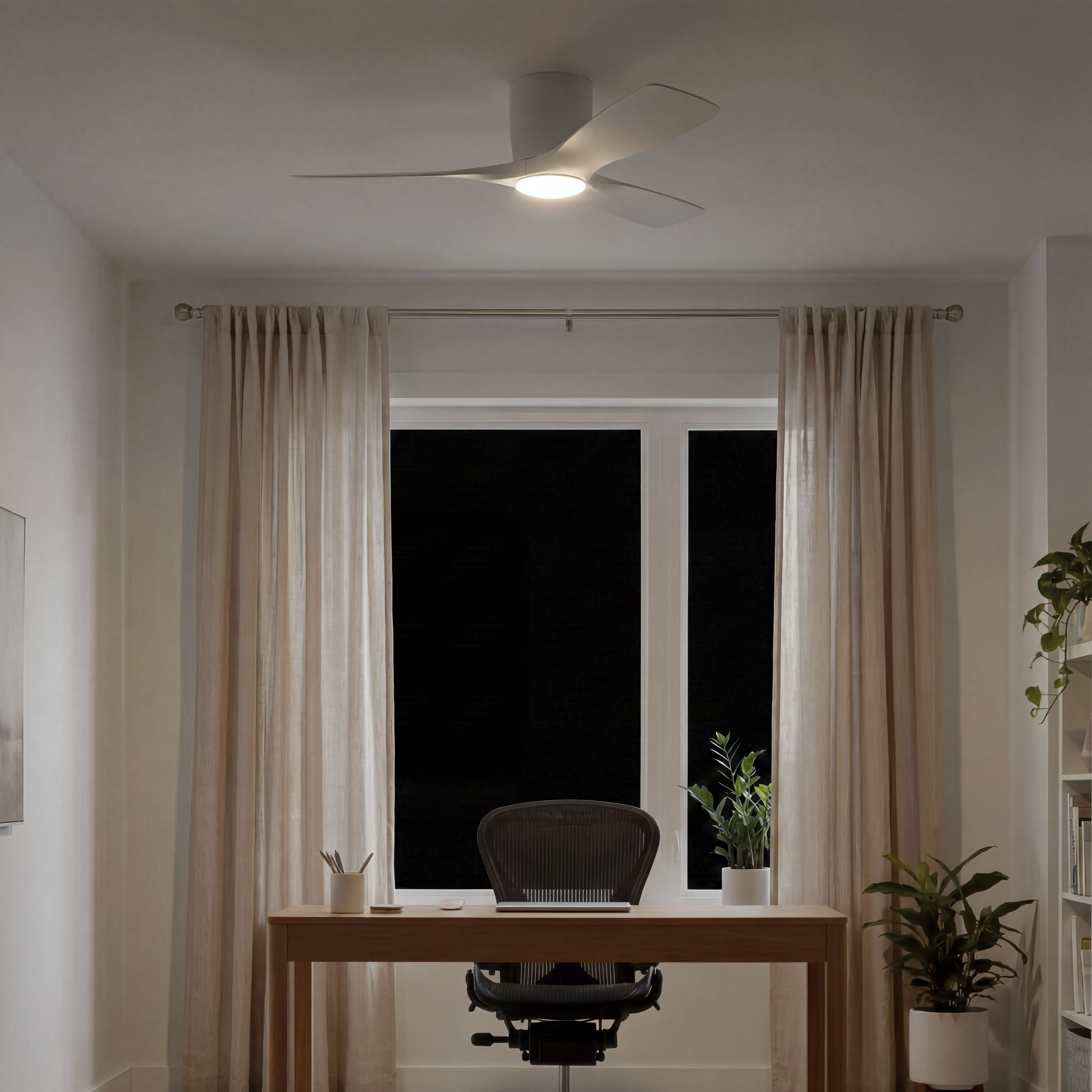 Volos 48 inch Matte White Ceiling Fan