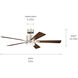 Lucian Elite 52 inch Brushed Nickel with Walnut/Silver Blades Ceiling Fan