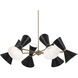 Phix LED 38.75 inch Champagne Bronze with Black Chandelier Ceiling Light