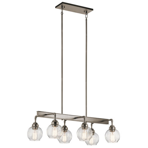 Niles 6 Light 17 inch Antique Pewter Chandelier Linear (Double) Ceiling Light, Double