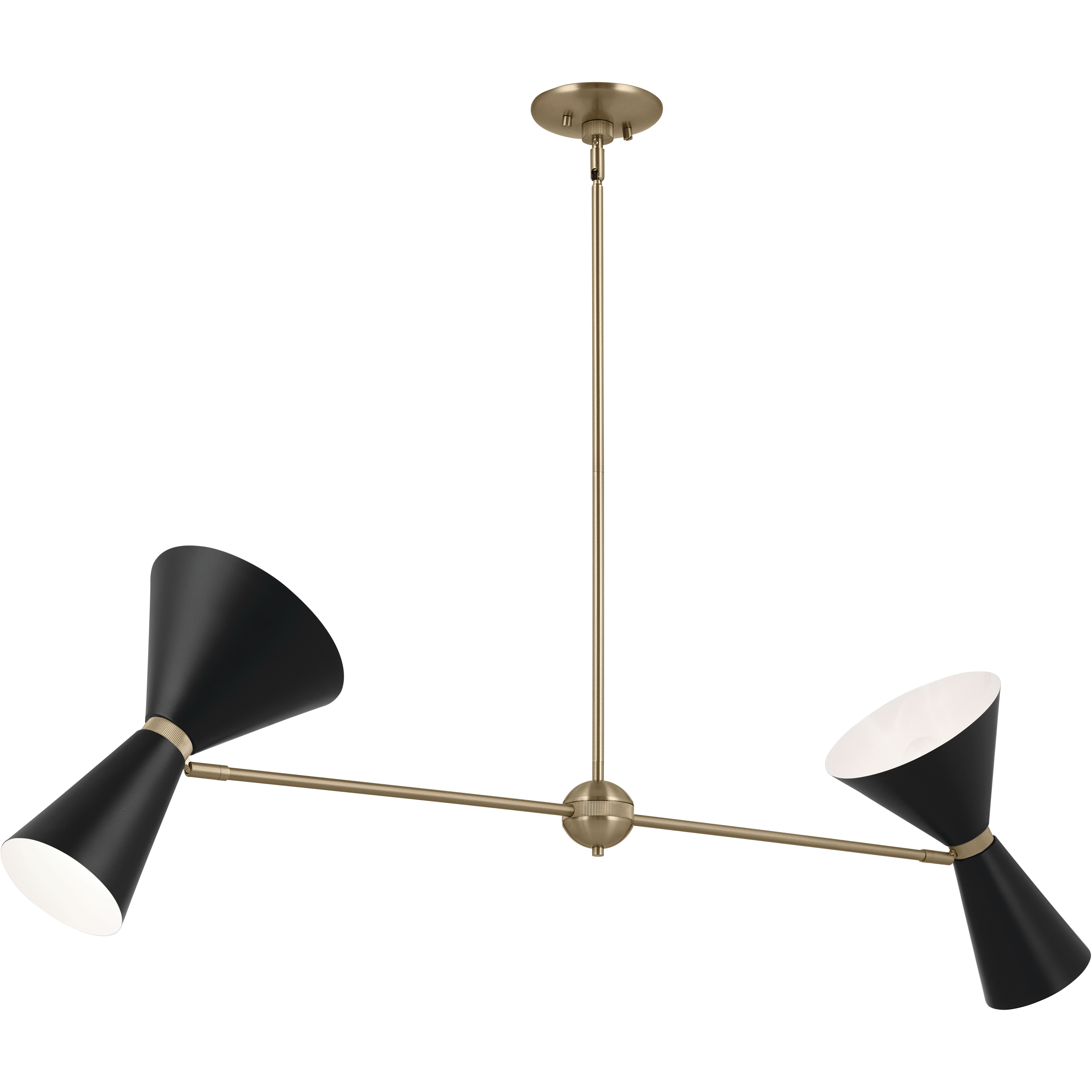 Phix LED 8.75 inch Champagne Bronze with Black Chandelier Linear Ceiling Light