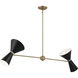 Phix LED 48 inch Champagne Bronze with Black Linear Chandelier Ceiling Light