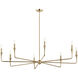 Alvaro 8 Light Champagne Bronze Chandelier Ceiling Light, 1 Tier Large