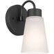 Erma 1 Light 5 inch Black Wall Sconce Wall Light
