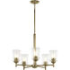 Shailene 5 Light Natural Brass Chandelier Ceiling Light in Clear