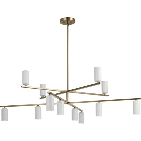 Gala LED 55.75 inch Champagne Bronze with White Chandelier Ceiling Light