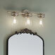 Brinley 3 Light 24 inch Brushed Nickel Wall Mt Bath 3 Arm Wall Light