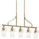 Everett 5 Light 6.5 inch Brushed Brass Chandelier Ceiling Light in Natural Brass
