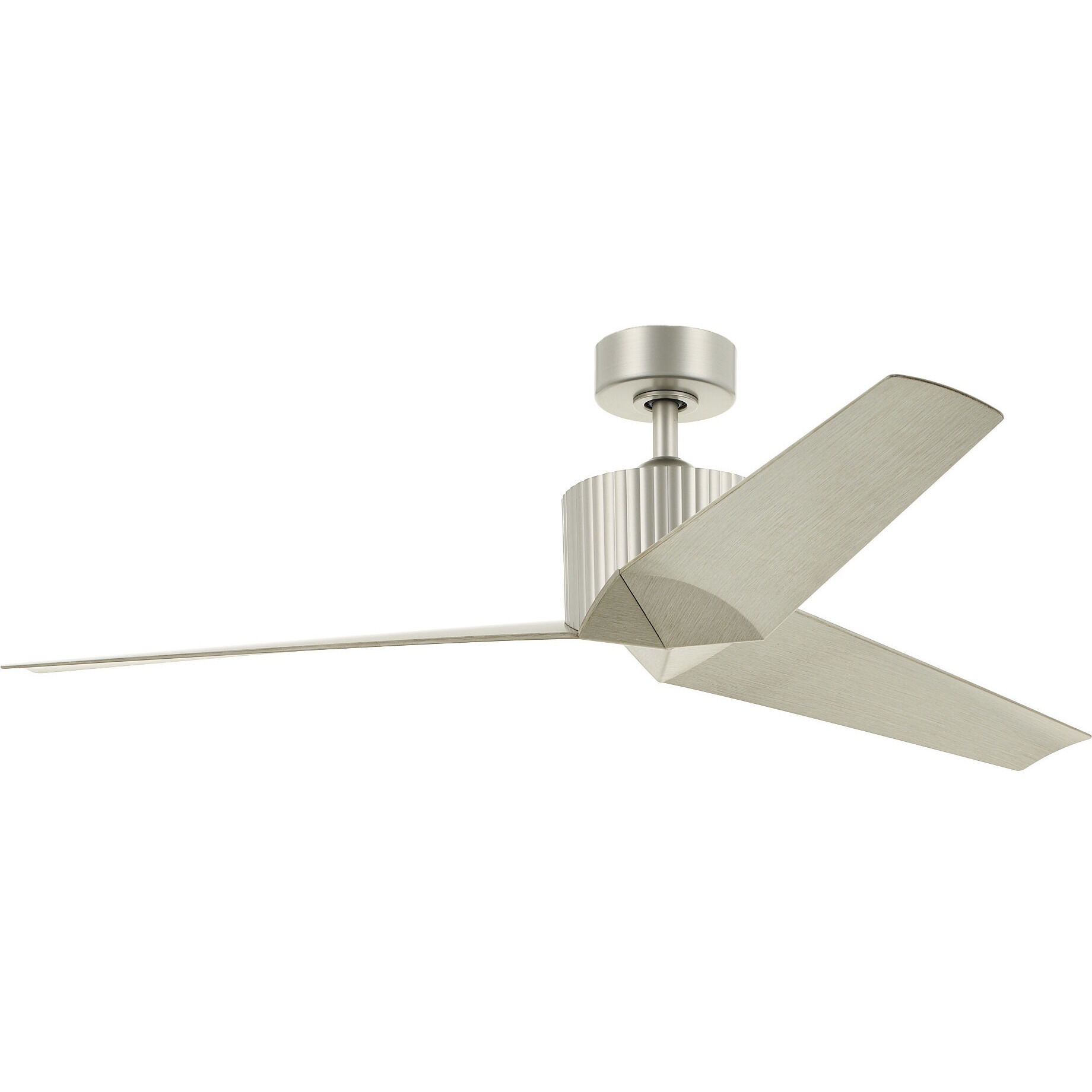 Almere 56 inch Brushed Nickel with Weathered White Walnut Blades Ceiling Fan