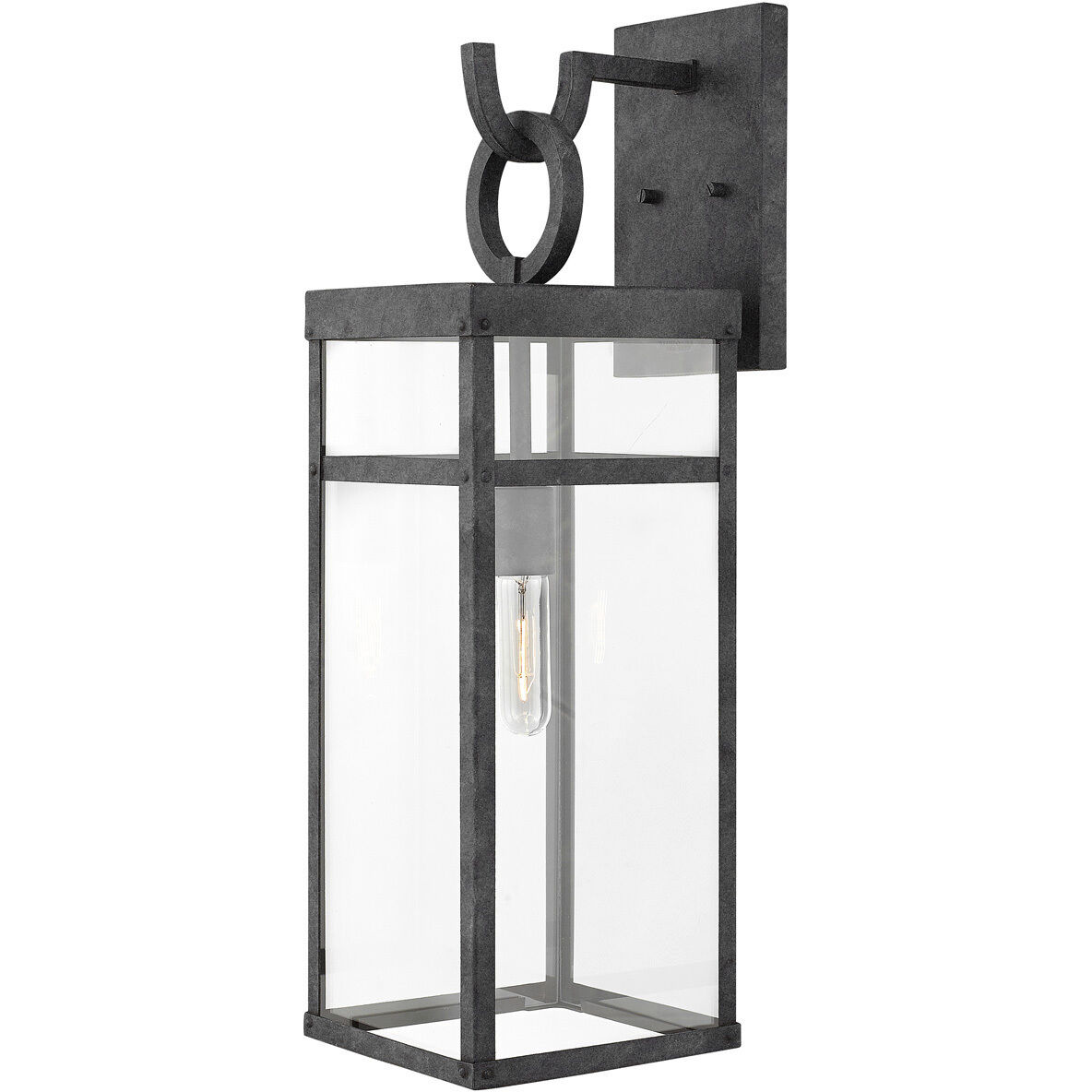 Estate Series Porter LED 25 inch Aged Zinc Outdoor Wall Mount Lantern, Large