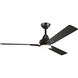 Kosmus 52 inch Satin Black with Black Blades Ceiling Fan