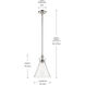Laria 1 Light Polished Nickel Pendant Ceiling Light in Clear