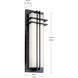 Manhattan LED 22 inch Textured Black Outdoor Wall, Medium