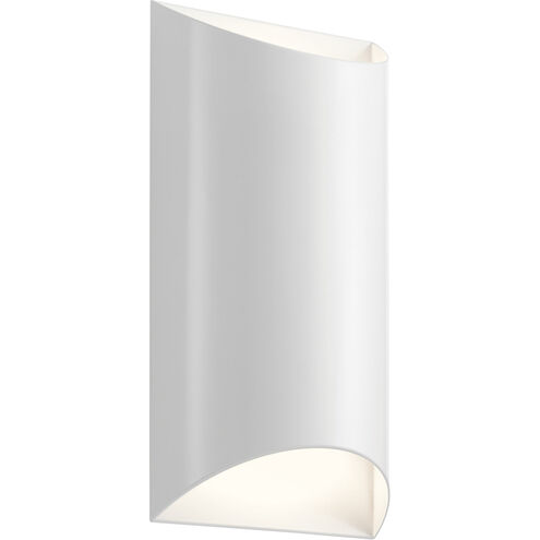 Wesley LED 14 inch White Outdoor Wall in Clear Tempered Glass, Medium