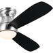 Bead 54 inch Brushed Stainless Steel with Silver Blades Ceiling Fan