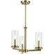 Crosby 3 Light Natural Brass Chandelier Ceiling Light
