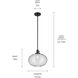 Avery 1 Light Black Pendant Ceiling Light