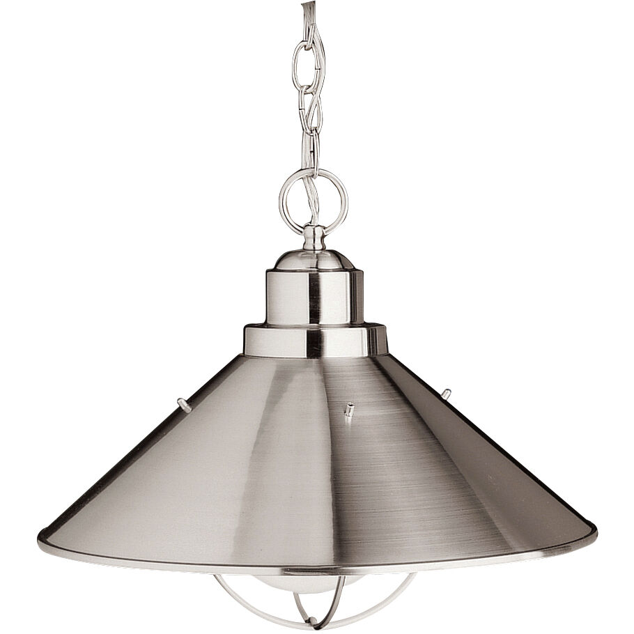 Seaside 1 Light 16 inch Brushed Nickel Outdoor Hanging Pendant