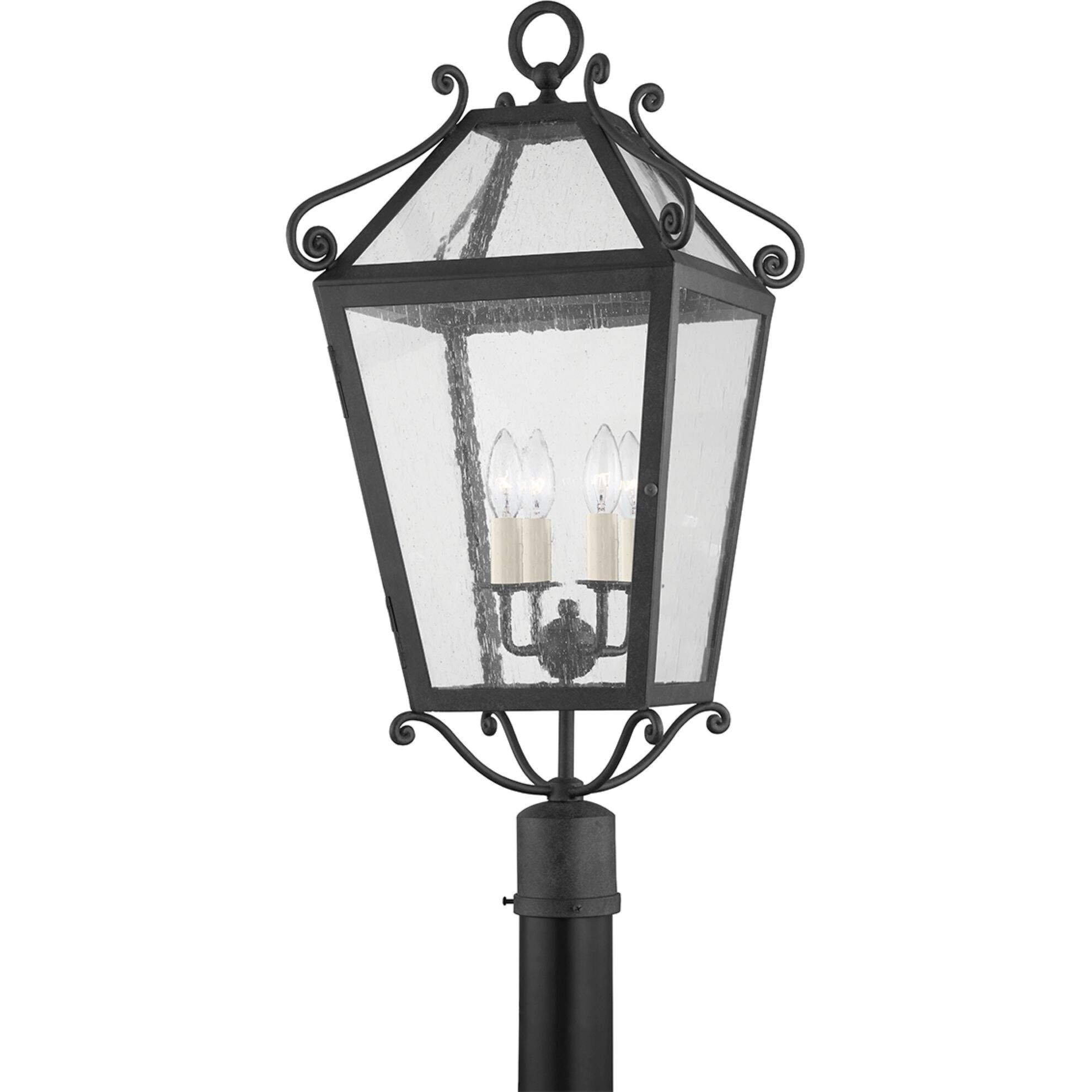 Santa Barbara County 4 Light 29 inch French Iron Post