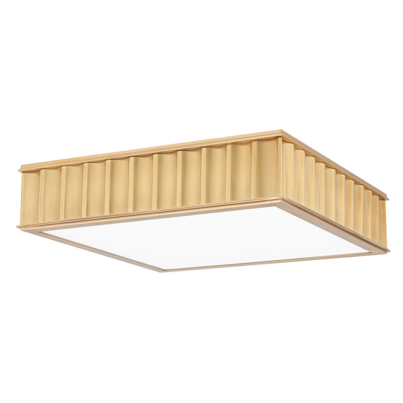 Middlebury 3 Light 16 inch Aged Brass Flush Mount Ceiling Light