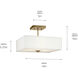 Shailene 3 Light 14 inch Natural Brass Semi Flush Light Ceiling Light