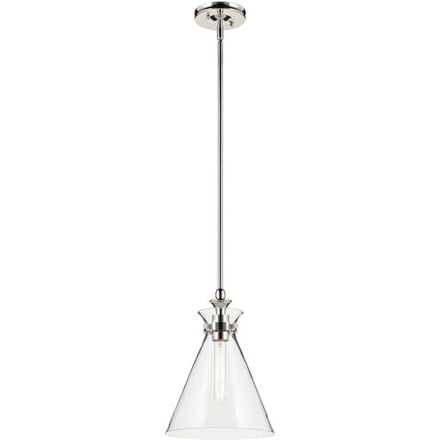 Laria 1 Light Polished Nickel Pendant Ceiling Light in Clear