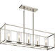 Crosby 5 Light 10 inch Brushed Nickel Chandelier Linear Ceiling Light, Single