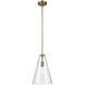 Everly 1 Light Natural Brass Pendant Ceiling Light in Clear