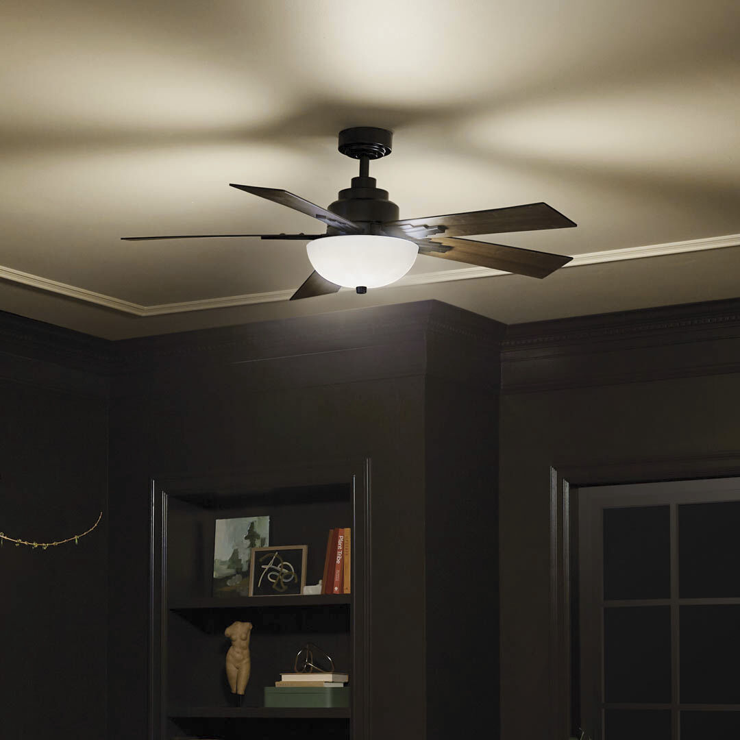 Vinea 52 inch Satin Black with Black Blades Ceiling Fan