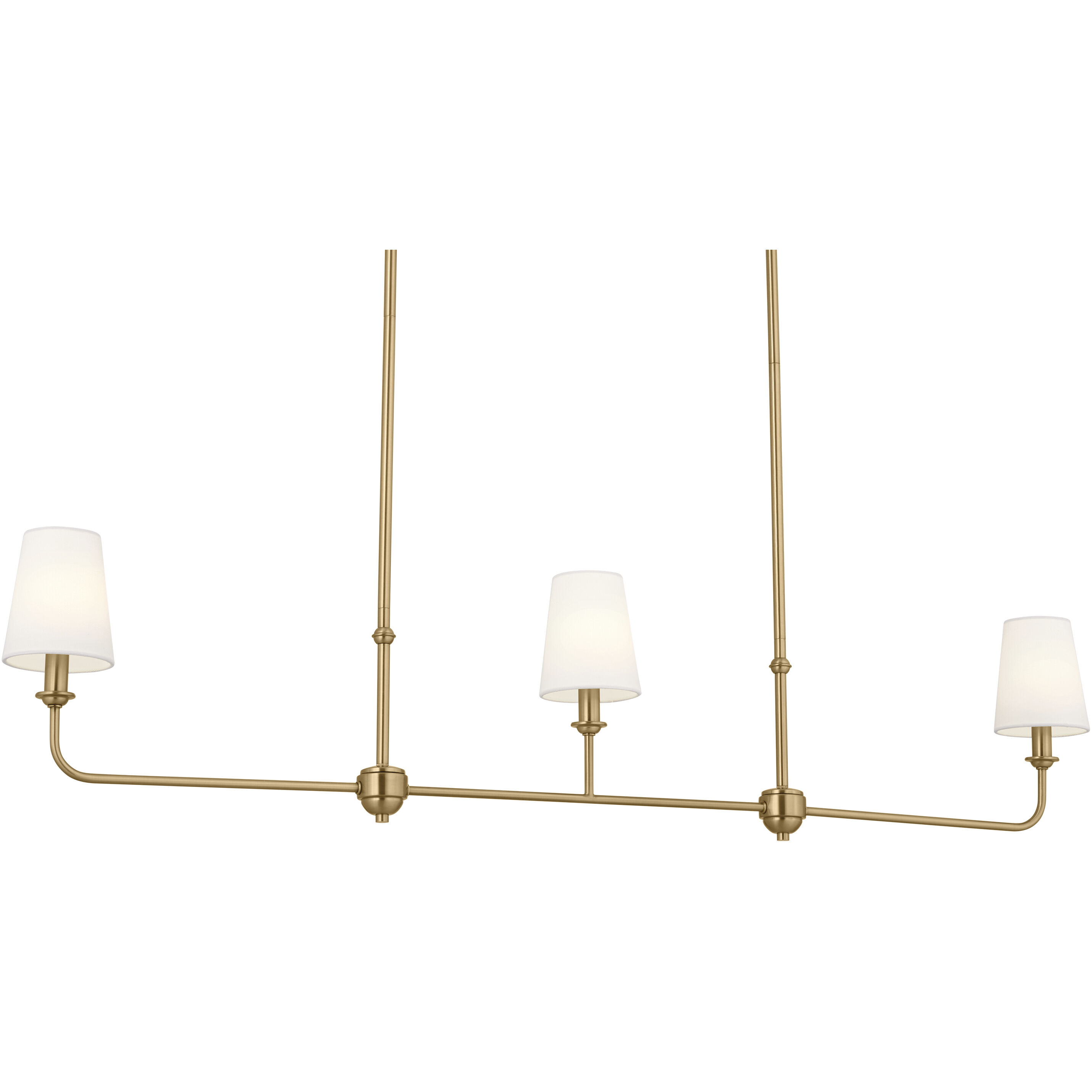 Pallas 3 Light 4.5 inch Brushed Natural Brass Chandelier Linear Ceiling Light
