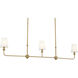 Pallas 3 Light 4.5 inch Brushed Natural Brass Chandelier Ceiling Light