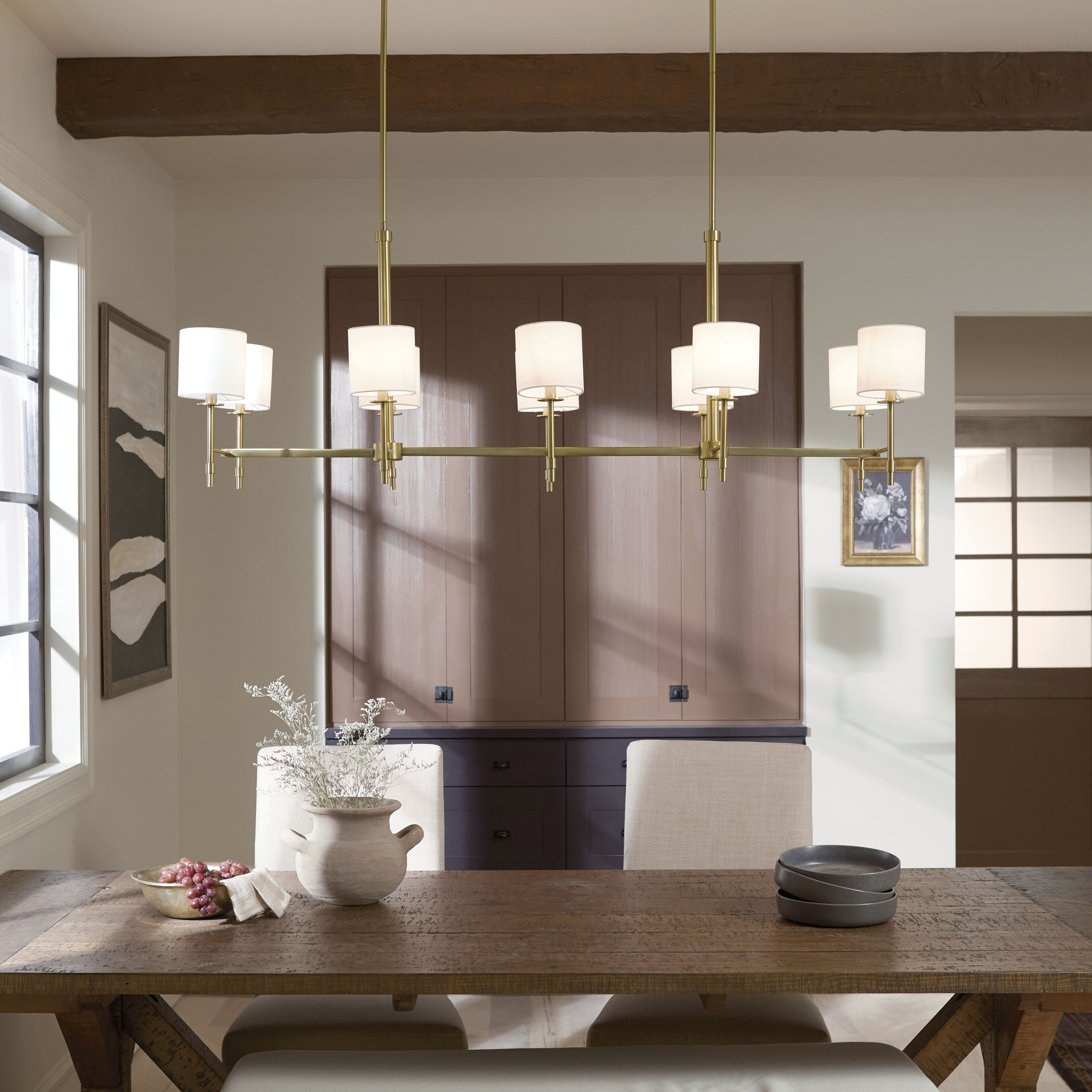 Wood and brass chandelier deals