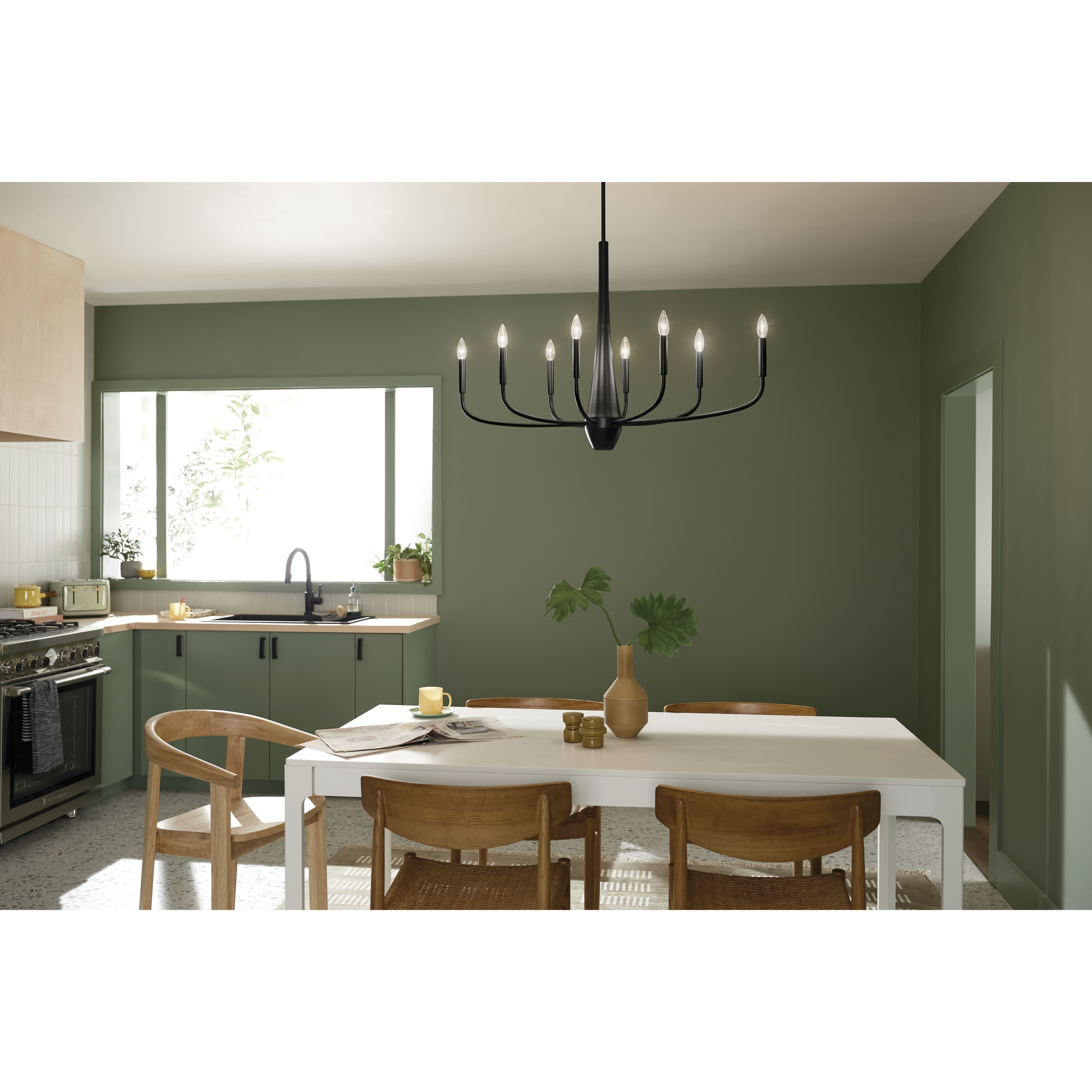 Deela LED 18.5 inch Black Oval Chandelier Ceiling Light