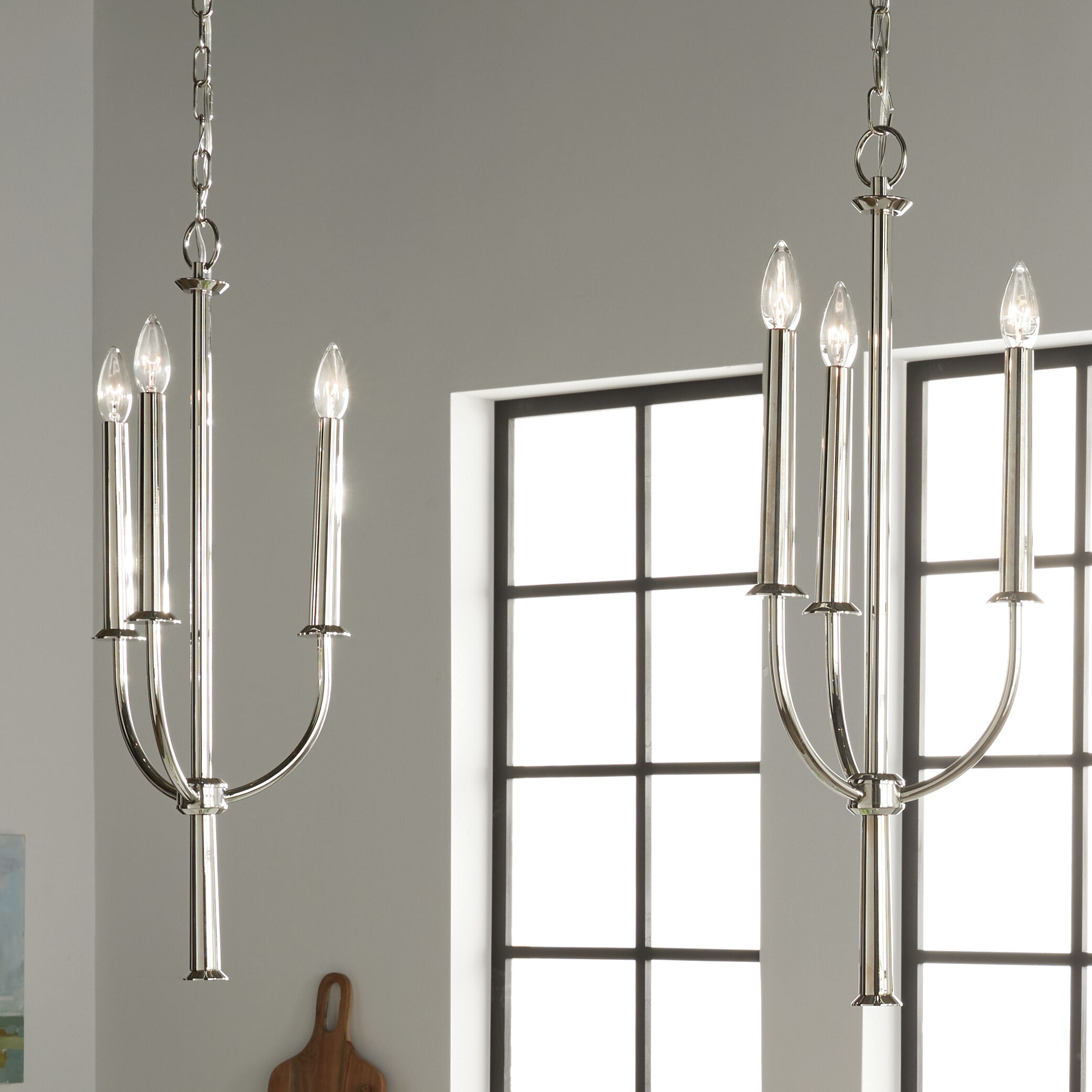 Florence 3 Light 11.25 inch Polished Nickel Chandelier Ceiling Light