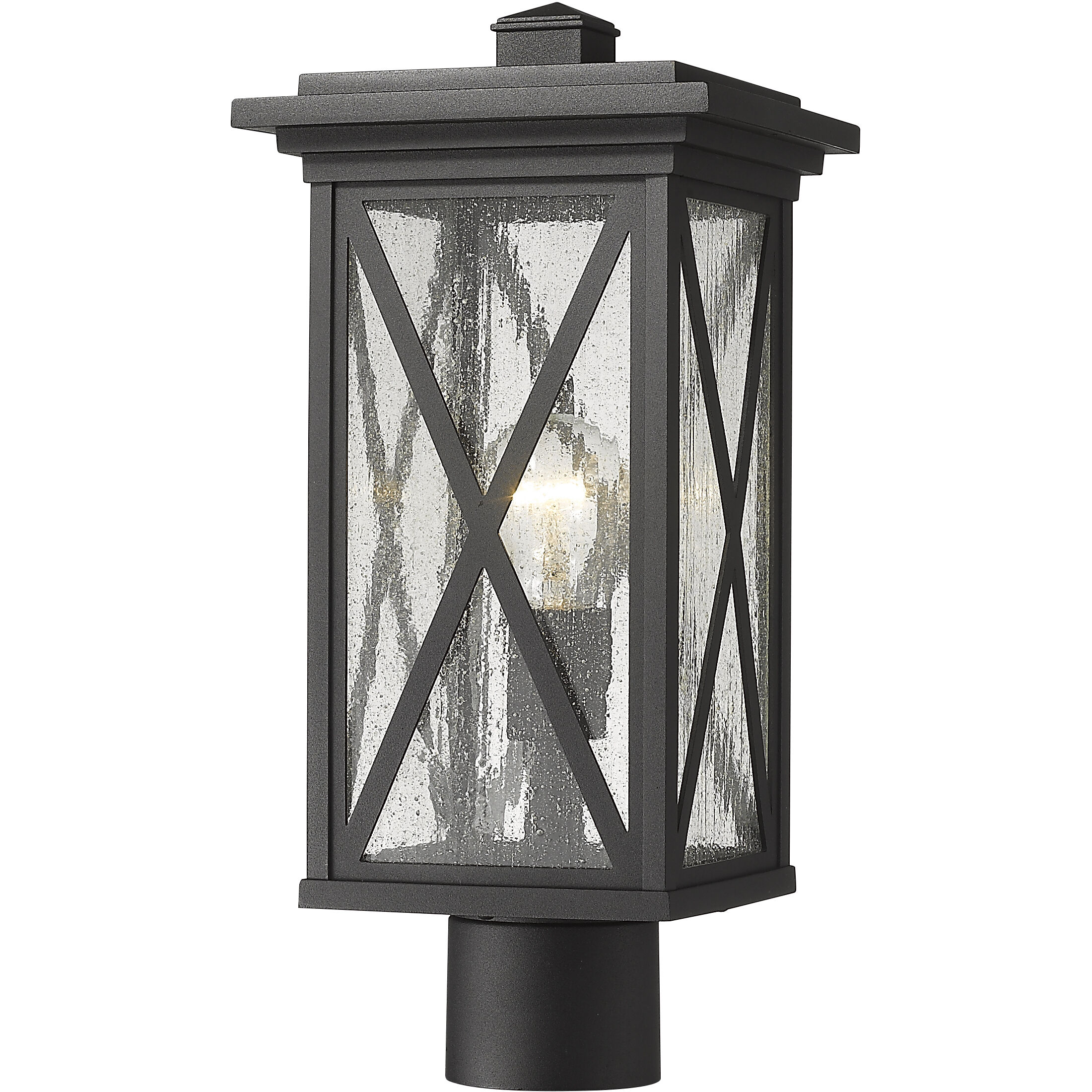 Brookside 1 Light 16.5 inch Black Outdoor Post Mount Fixture
