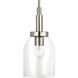 Madden 1 Light Brushed Nickel Mini Pendant Ceiling Light