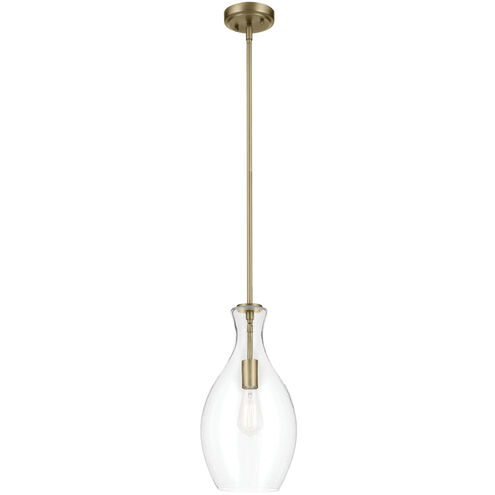 Everly 1 Light Natural Brass Pendant Ceiling Light
