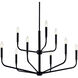 Madden 9 Light Black Chandelier Ceiling Light, 2 Tier