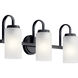 Kennewick 3 Light 22.75 inch Black Bath Vanity Light Wall Light